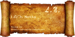 Léh Netta névjegykártya
